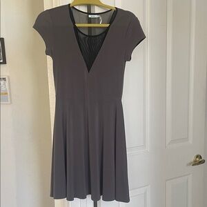 Kimchi Skater grey dressSZM cap sleeve,softfabric,flared skirt/elastic waistline